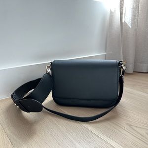 Samara x Claire Crossbody Bag in Black Vegan Leather